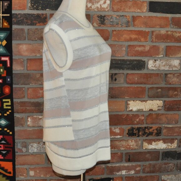 Ted Baker London Julonia Pastel & Silver Stripe Sleeveless Sweater Vest 2 - Picture 2 of 11